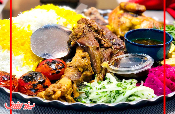 سینی غذای ایرانی و فست فود رستوران ملل و شاندیگار یزد در یزد ارزان